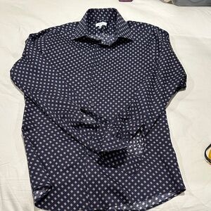 Reiss Men's Navy Patterned Shirt